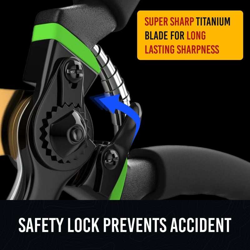 Craft911 Ultra Sharp Japanese Steel Pruning Shears - Cuts 3X Easier, Weak Hand Arthritis Clippers, Rust-Resistant Titanium Coated Pruner, Effortlessly Cuts 3/4 Inch - Image 5